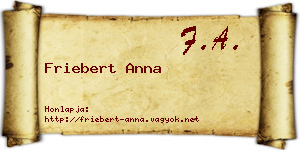 Friebert Anna névjegykártya